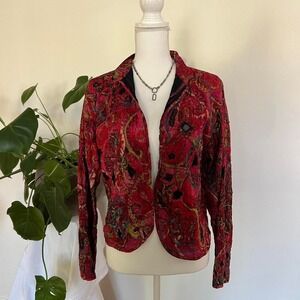 100% Silk Beaded Patchwork Vintage Y2K Light Funky Jacket Boho Festival